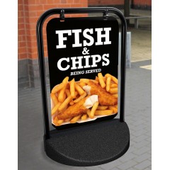 Fish and Chips Swinger Pavement Stand